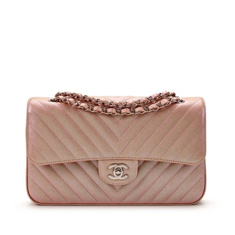 rose gold chanel medium chevron flap|Chanel flap bags.